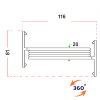 Separè autostabile ALA ROLLER "TXT" - cm 316x190h (3 elementi)