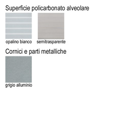 Colori e finiture del separè Ala Roller