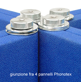 Giunzione fra 4 pannelli Phonotex