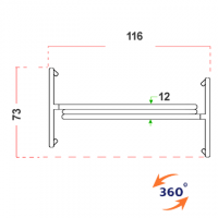 Separè autostabile ALA ROLLER "feltro" - cm 316x190h (3 elementi)
