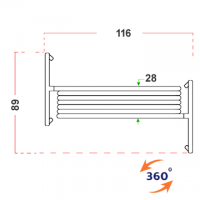Separè autostabile ALA ROLLER "laminato" - cm 716x190h (7 elementi)