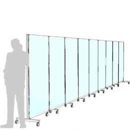 Separè autostabile ALA ROLLER "vetroplastico" - cm 916x190h (9 elementi)