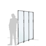 Separè a parete CLIPPER ROLLER LIGHT "vetroplastico" - cm 199x201h (3 elementi) - Separè a parete CLIPPER ROLLER LIGHT 