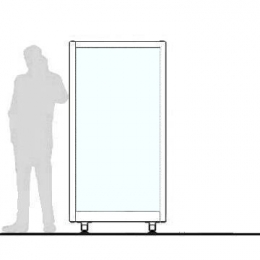 Pannello divisorio ALA "vetroplastico"  dotato di coppia piedi AAP02 - cm 100x180h