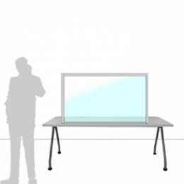 Schermo parafiato MACRO FRONT OFFICE - cm 140x80h con lastra sollevata cm 4