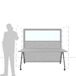 Pannello divisorio MACRO.OFX "finestrato feltro" - cm 180x160h