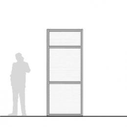 Pannello divisorio MACRO "alveolare" con doppia traversa - cm 100x250h 