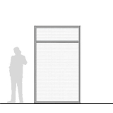 M15.25P-T1 scheda prodotto - Pannello divisorio MACRO Pannello divisorio MACRO "alveolare" con traversa - cm 150x250h - Pannello divisorio MACRO