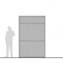 Pannello divisorio MACRO "feltro" con doppia traversa - cm 150x250h 