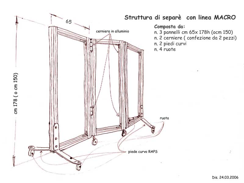 Separè con linea MACRO [su misura]