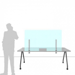 Schermo parafiato ONDESK FRONT OFFICE per front office - cm 135x75h  con morsetti tipo B