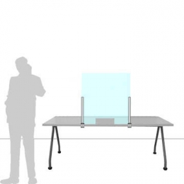 Schermo parafiato ONDESK FRONT OFFICE per front office - cm 75x75h  con morsetti tipo A