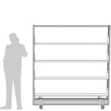 Libreria divisoria autostabile MOBIL-JU - cm 200x200h con 4 piedi su ruote frenate - Libreria divisoria autostabile MOBIL-JU - cm 200x200h con 4 piedi su ruote frenate