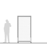 Pannello divisorio su ruote MACRO "alveolare" - cm 100x200h  - Pannello divisorio su ruote MACRO 